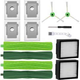 Leadaybetter B1rsten Ersatzteile f1r iRobot Roomba i7 i7+ i3 i3+ i4 i4+ i6 i6+ i8 i8+ j7 Plus E5 E6 E7 e5154 i3552 i7156 J7 7150, 2 set Gummib1rsten,2 filter,4 Staubsaugerbeutel,2 Seitenb1rsten