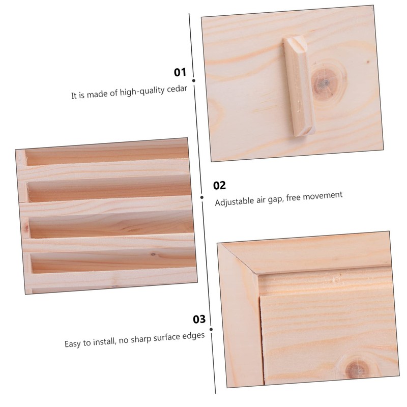 SEWACC Cedar Wood Sauna Room Air Vent Cover Sliding Grille