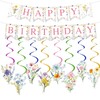 Wildflower Birthday Decoration Wildflower Happy Birthday Banner Wildflower Garland Wildflowers