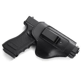 Leather Holster Concealed Carry Gun Holster for Pistols 9mm Universal IWB OWB Full Grain Leather Holster Fit Glock19/42/43X Taurus G2C/G3/G3C LCP380 Sig P320/XD45 or Similar Sized Handguns JNYKIO