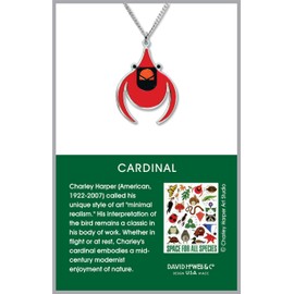 Charley Harper Flying Cardinal Pendant Necklace