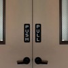 Basic Vertical Push Pull Door Sign (Black) - Large