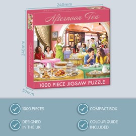 TGSC | Afternoon Tea 1000 Piece Jigsaw Puzzles for Adults | Challenging Therapeutic Fun | Ideal Indoor Pastime | Quality Illustration | Jigsaw Puzzles for Adults
