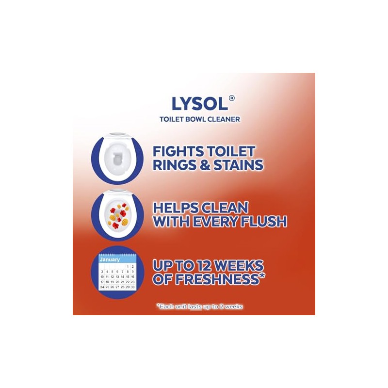 Lysol Limpiador automático para inodoro de gel, mango e hibisco,