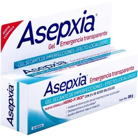 ASEPXIA Gel de Emergencia Transparente, Gel secante de imperfecciones de efecto localizado, ayuda a disminuir la rojez sin irritar, Destapa poros y no mancha, Tubo con 28g