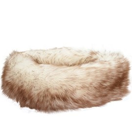 Bushga Ladies Long Fleece Sheepskin Ski Headband Natural Tipped - One Size