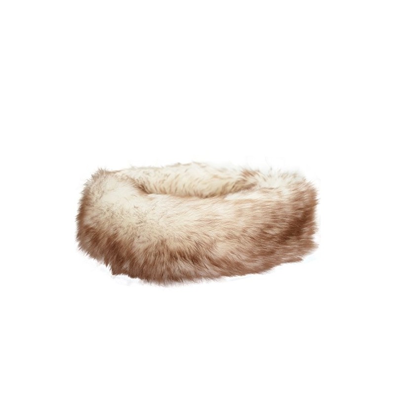 Bushga Ladies Long Fleece Sheepskin Ski Headband Natural Tipped -