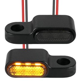 Pack of 2 Mini Motorcycle LED Indicators 12 V E24 E Tested with 3 LEDs, Compact Aluminium Micro Indicator, IP67 Waterproof, Mini Motorcycle Indicator with E Number, Universal 12 V Flashing Light