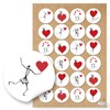 Logbuch-Verlag 48 Heart Stickers Christmas Birthday Round 4 cm Black