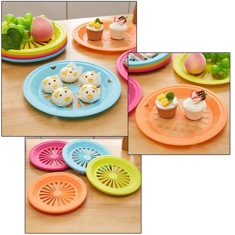 Young Wolf 24Pcs 6 Colors Heavy Duty Plastic Paper Plate