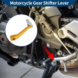 Hihaha Folding Motorcycle Gear Shifter Lever for Honda CRF150F 2003-2017 Aluminum Alloy Pedal Shift Lever Arm Gold Tone Lever Silver Tone Head