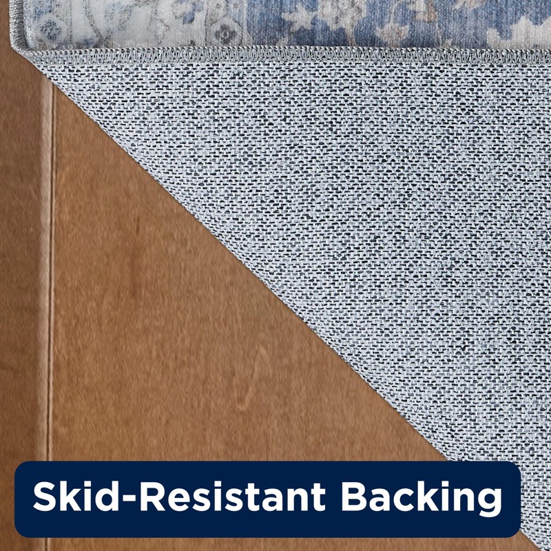 Wyatt & Ash Dream Mink Washable Willa Blue/Taupe Geometric 3'