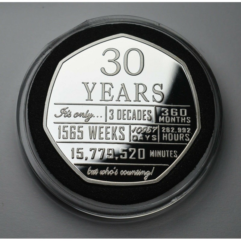 The Commemorative Coin Company 30th Birthday .999 Silver Commemorative in