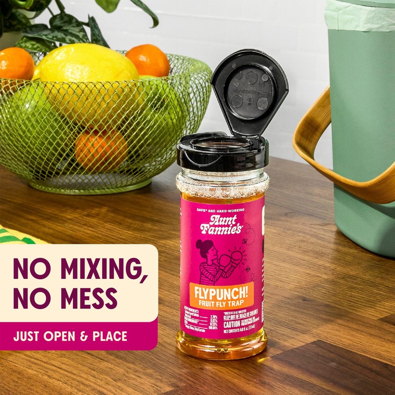 Aunt Fannie's FlyPunch Fruit Fly Trap for Indoor and Kitchen
