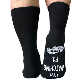 Dekzked Funny F1 Fans Gift Socks Do Not Disturb I'm Watching Mens Birthday Gift For F1 Lovers Racing Car Fans, Black (black 01)