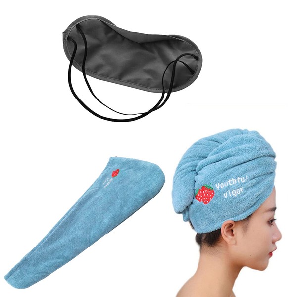 BEIIEB 1 x Blue Dry Hair Hat, Water Shower Cap,