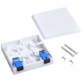 KETGUFF 2-Port Fiber Optic Terminal Junction Box, ABS Plastic, White, Waterproof, SC/UPC Connectors