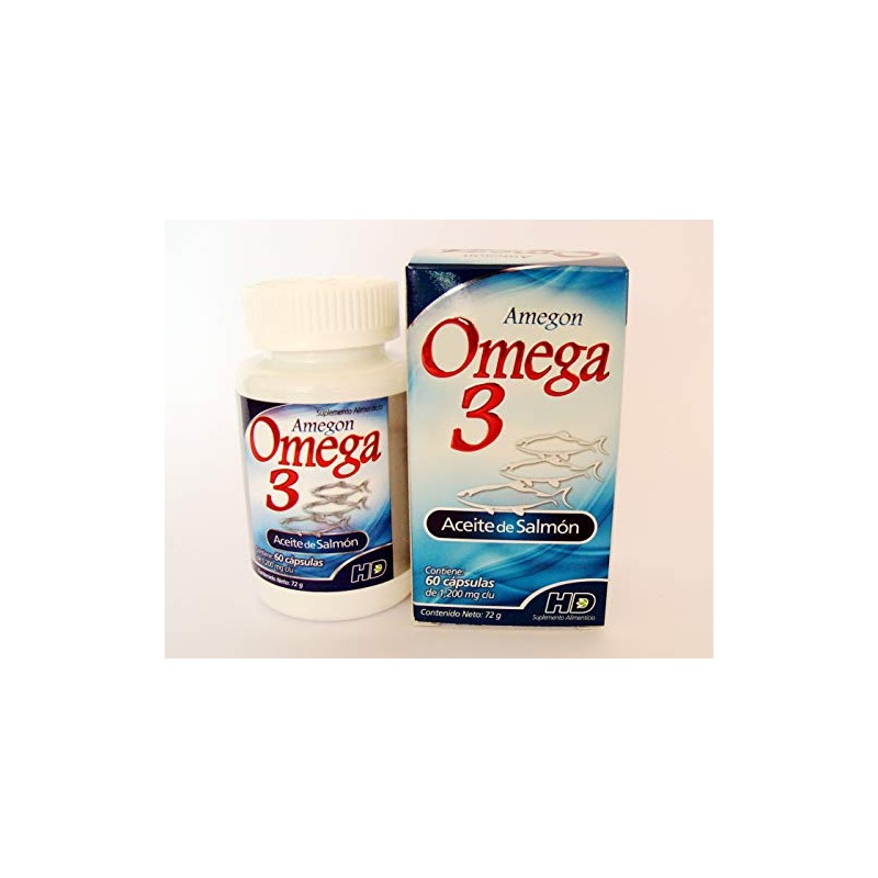 Omega 3 Amegon Aceite de Salmón cápsulas de gelatina blanda