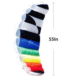 HENGDA KITE Hengda Kite 1.4 M Intro Foil design Rainbow Kites Soft Stunt Sport Parafoil Kite 55-inch with Flying Tool Set by Hengda kite