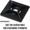 Zip Tie Adhesive-Backed Mounts 100 Pack. Professional-Grade, UV Black Cable