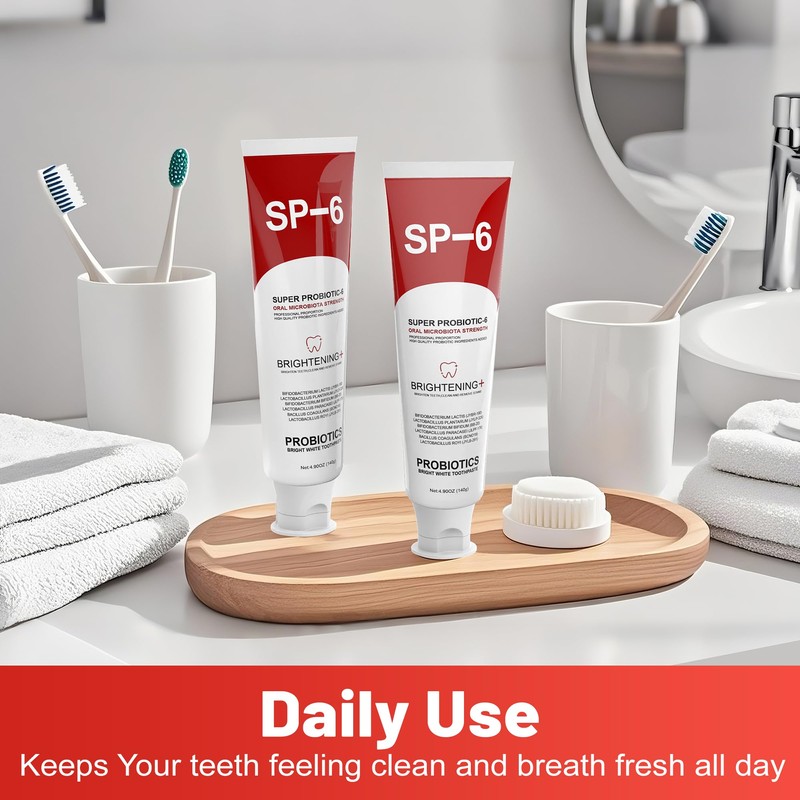 SP-6 Probiotic Whitening Toothpaste for Teeth Whitening/Brightening & Fresh Breath,