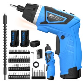 Cordless Screwdriver,8V Electric Screwdriver with 2X 2000mAh Battery,6+1Torque, 10N·m Max Rechargable Power Screwdriver 47pcs Bits, LED Light,Flexible Shaft