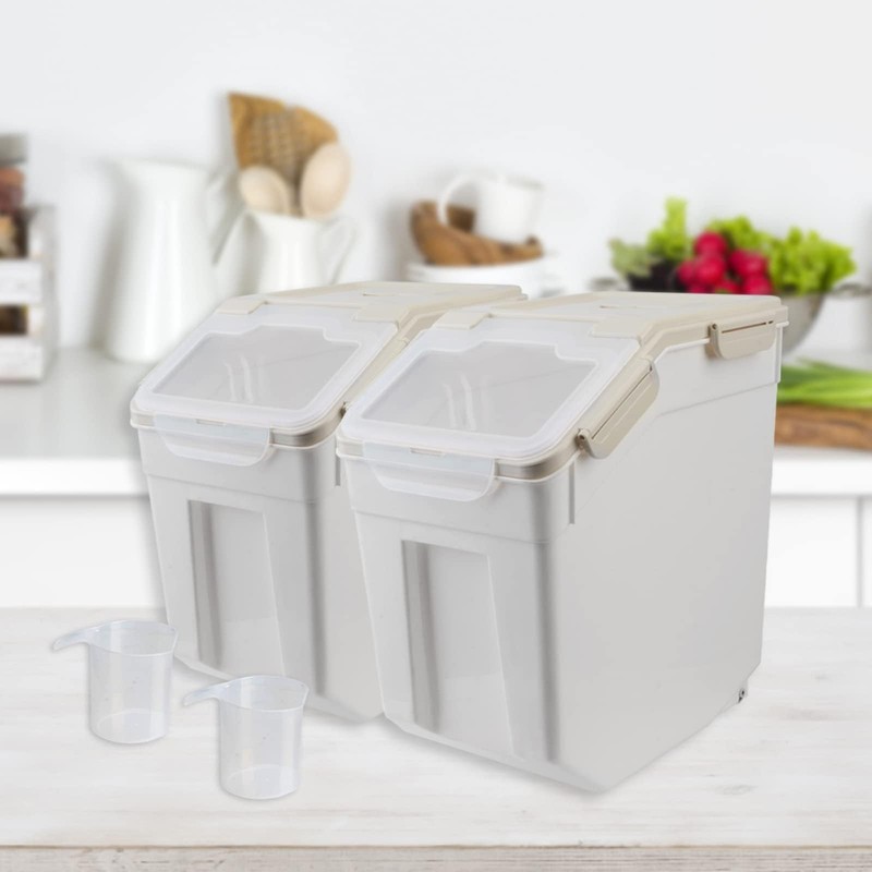 50 lb Flour Storage Container, 2 Pack Rice Storage Container