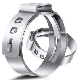 50 Pack 1/2 Inch PEX Cinch Clamps Rings 304 Stainless Steel Cinch Crimp Rings Pinch Clamps 1/2" Stepless Single Ear Hose Clamp for PEX Tubing Pipe Fitting Connections