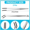 Feeding Tongs,2 PCS Aquarium Tweezers Set Curved Long Tweezer Terrarium