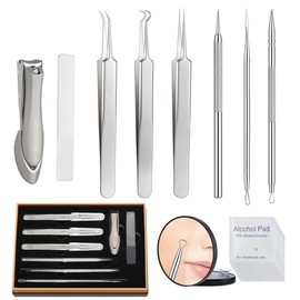 Kit de herramientas para eliminar espinillas de aleación de titanio, extractor de comedones y puntos negros con caja para eliminar fácilmente puntos negros, acné, imperfecciones, puntos blanc