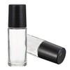 JJLFresheners 2Pcs Black Clear Empty Glass, Essential Oil Roller Bottles