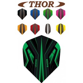 THOR-DARTS Thor-Sports Legend Razor Dart Flights - 100 Micron Standard Shape A (Wide, No.2) Flights (1 Set (3 Pieces), Green)