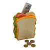 Dekohelden24 Ceramic Sandwich Money Box - White Bread - Sandwich