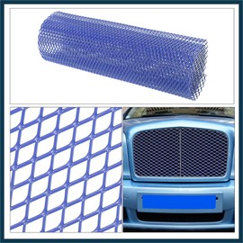 TUCKBOLD Car Grille Mesh Sheet 40x13Inch Grille Net 12x6mm Diamond Shape Blue Automotive Parts