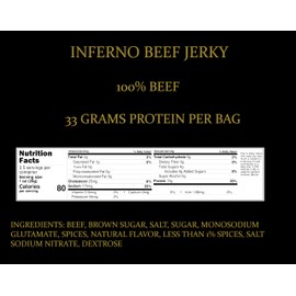 Ranch House Beef Jerky - Whole-Muscle Montana Beef Jerky Strips, High Protein Snack, Made in USA, 3.3 OZ (3.3 Ounce, Inferno)