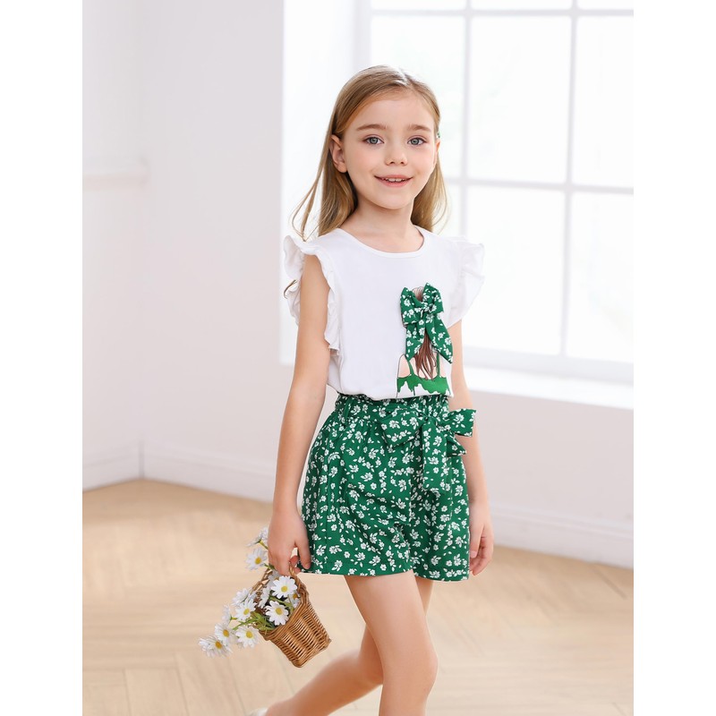 EuquixZeph 5t Girls Clothes 4t Toddler Girl Outfit Set Sleeveless