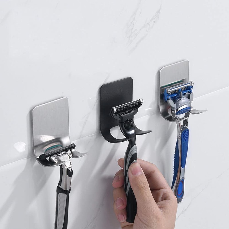 Tqswdmb Adhesive Razor Hooks,Adhesive Wall Mount Hanger Heavy Duty Waterproof