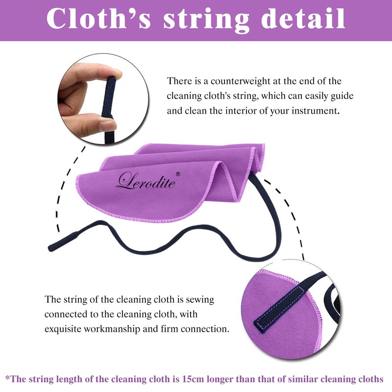 Lerodite Cleaning Cloth Swab for Inside Tube Suitable for Clarinet