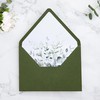 PONATIA 50PCS A7 Euro Flap Envelope, 5.25 x 7.25'' Olive