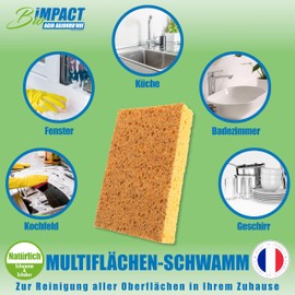 Spülschwamm, 4er-Set, wiederverwendbar, natürlich, kratzfreies Scheuern