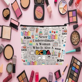 JYTAPP BCBA Makeup Bag Women Behaviour Analyst Gift SPED Appreciation Gift Behavior Technician Gift for ABA BCBA