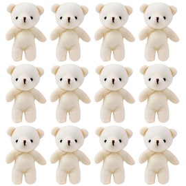 Bogoro Pack of 12 Mini Bear, Mini Bear Stuffed Bears, Mini Bears Cuddly Toy, Bear Key Ring, Small Bear Toy, for Birthday, Wedding Decorations, Christmas Party Favour Delivery