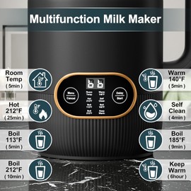 8 in 1 Nut Milk Maker, 8 Blade 35oz Homemade Almond, Oat, Coconut, Soy, Plant Based Milks and Non Dairy Beverages, Soy Milk Maker Machine with Delay Start/Keep Warm/Self-Cleaning/Boil Water