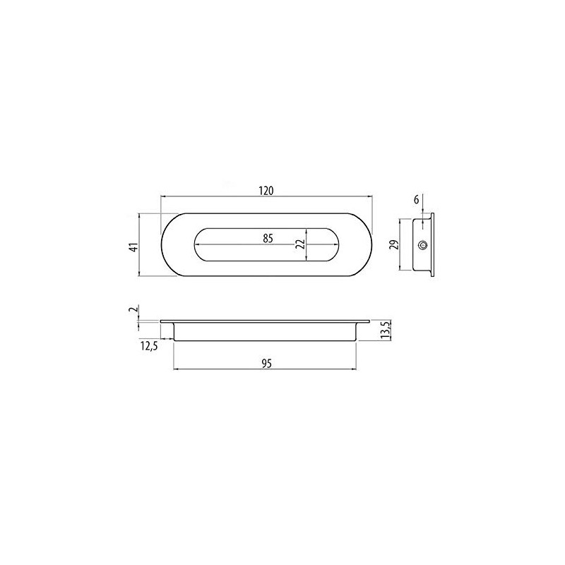 SO-TECH® EL-09 Inlet Handle Stainless Steel Black Matt Kitchen Handle
