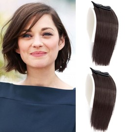 30cm Thick Straight Hairpieces Adding Extra Hair Volume Clip in Hair Extensions for Short Hair Invisible Fluffy Hair Pieces Hair Pad Extensions Hair Topper Hair Patch for Women with Thinning Hair