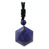 RICHARD-911 Collar Estrella Hexagonal De Cuarzo Lapislazuli Amuleto Sueño Hombre