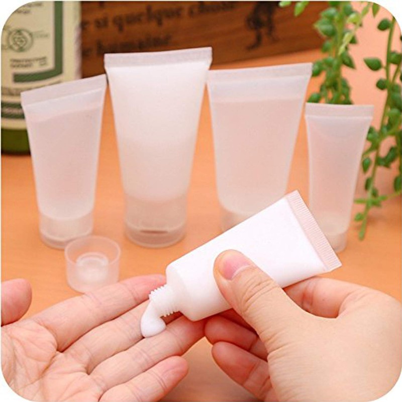 Alledomain 6Pcs 30g/30ml Empty Squeezable Soft Plastic Tubes Refillable Cosmetic