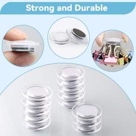 ZDZBLX Fridge Magnets Strong Magnet, 28 Pack Small Magnets Whiteboard Magnets, Mini Magnets Heavy Duty Fridge Magnets for Adults, Cute Round Magnets for Whiteboard, Fridge, Crafts (Transparent, White）