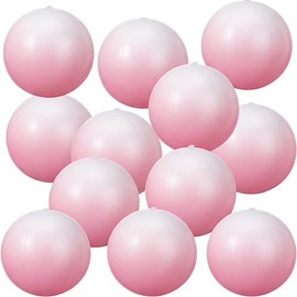 MiniInflat 24 Pcs Pink Inflatable Beach Balls Bulk for Kids Large Blow up Beach Ball Pastel Pool Toys for Summer Swimming Pool Games Party Supplies Luau Birthday Decor (12.5 Inch)