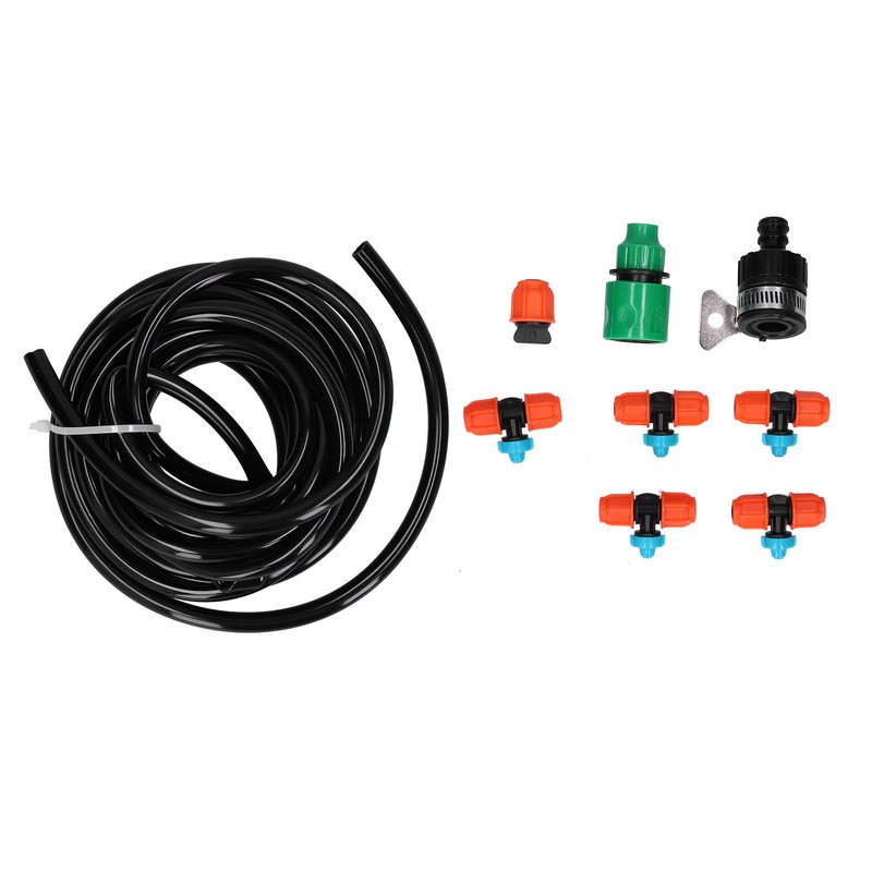 5m Garden Irrigation Kit 9/12 Hose Spray Nozzle Automatic Watering